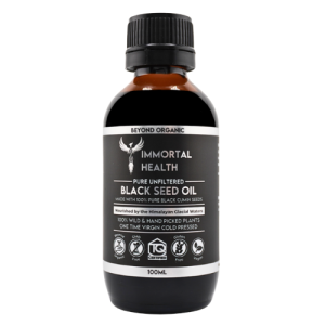 Immortal Health Beyond Organic Black Seed Oil 100ml amber glass bottle