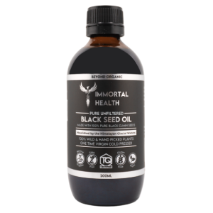 Immortal Health Beyond Organic Black Seed Oil 200ml amber glass bottle