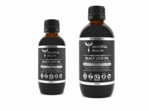 Immortal Health Black Seed Oil 100ml and 200ml bottles