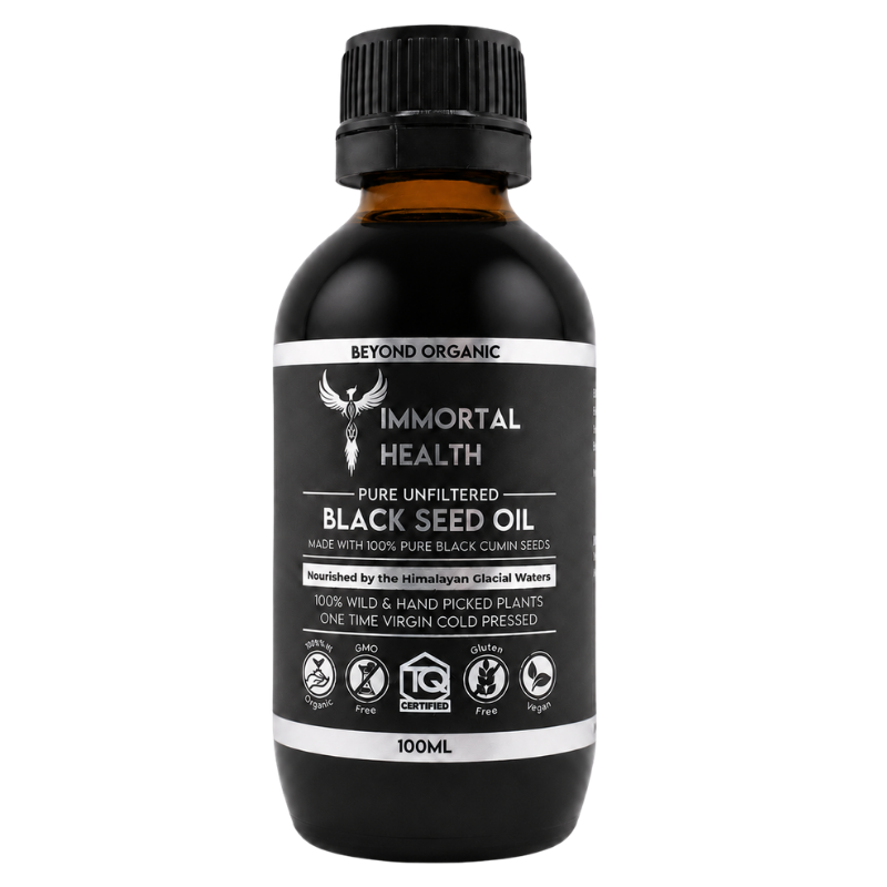 Black Seed Oil bottle, front